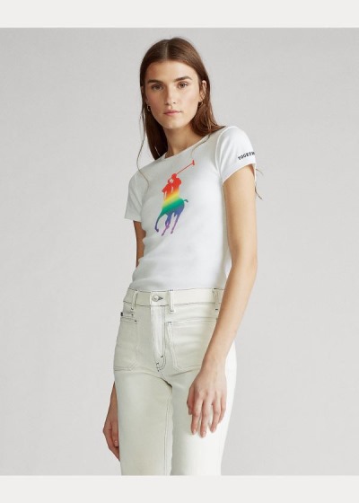 Polo Ralph Lauren Pride Big Pony Cotton T Shirt Dame Danmark (QNWAX3854)